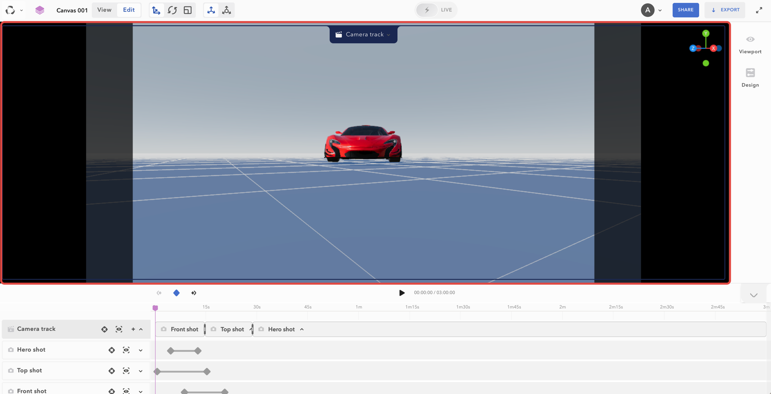 Edit virtual camera sequences in RADiCAL. Cut between shots in your 3D ...